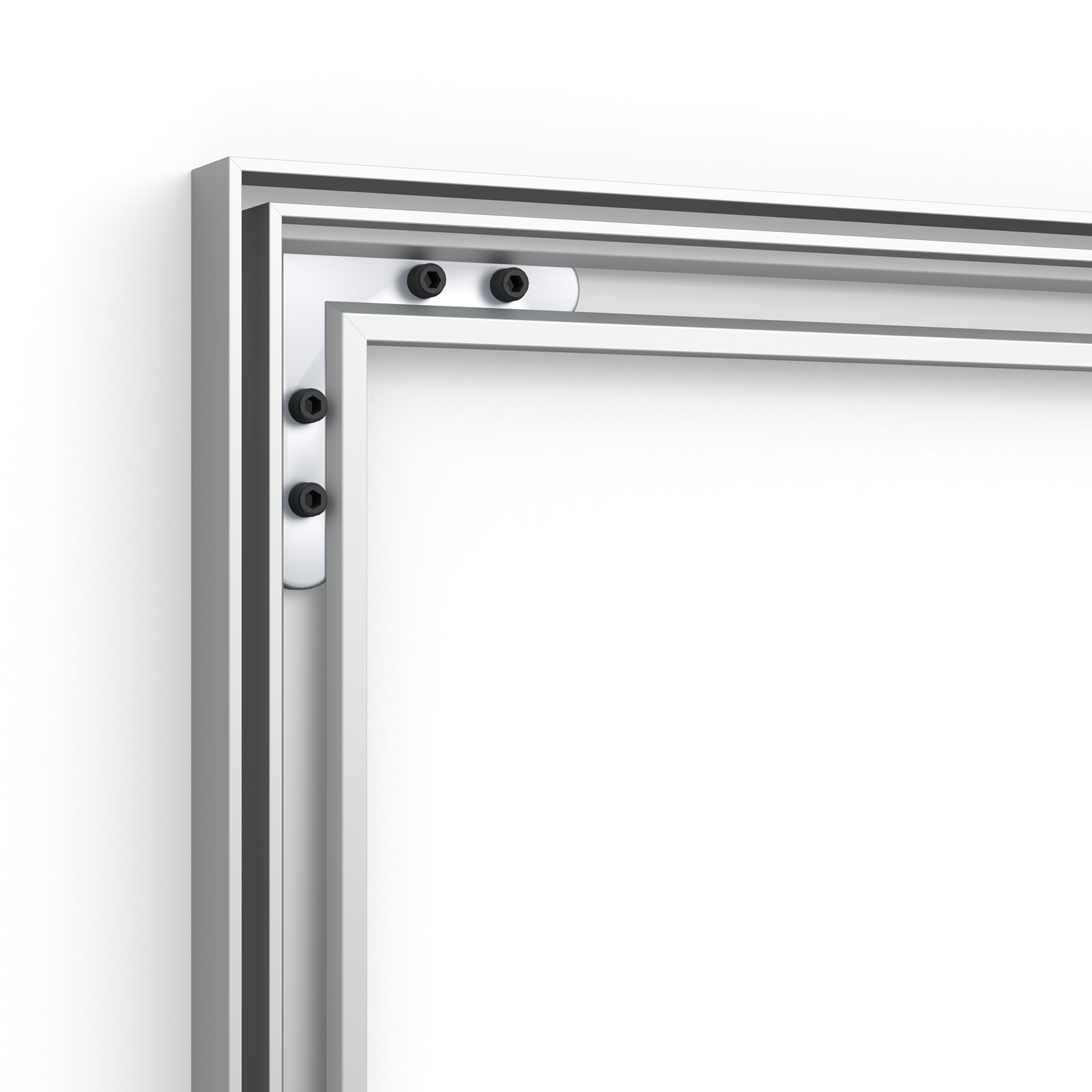 Cadre mural Q-Frame®, profilé 15 mm, détail d'un coin