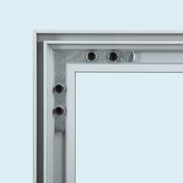 Cadre mural Q-Frame®, profilé 15 mm, détail d'un angle