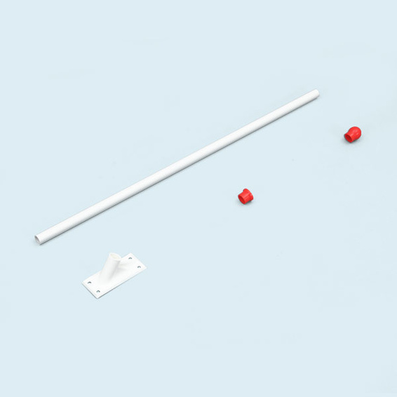 Support de drapeau 60°, à boule de finition rouge