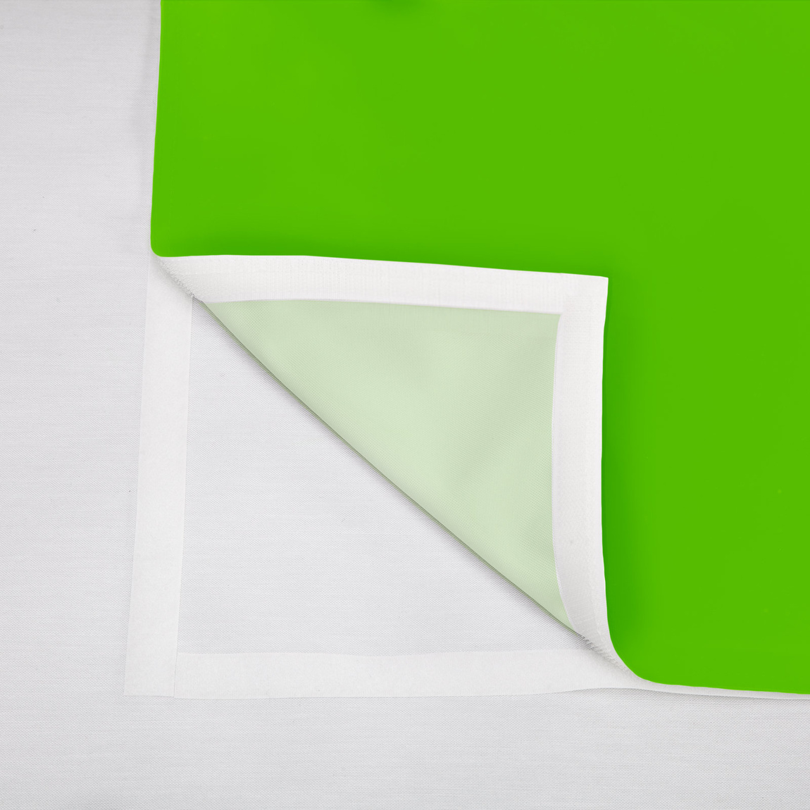 Bannière échangeable avec fixation ruban auto-agrippant cousu au dos