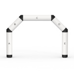 Arche gonflable Air (650 x 450 cm) - position des banderoles A à E