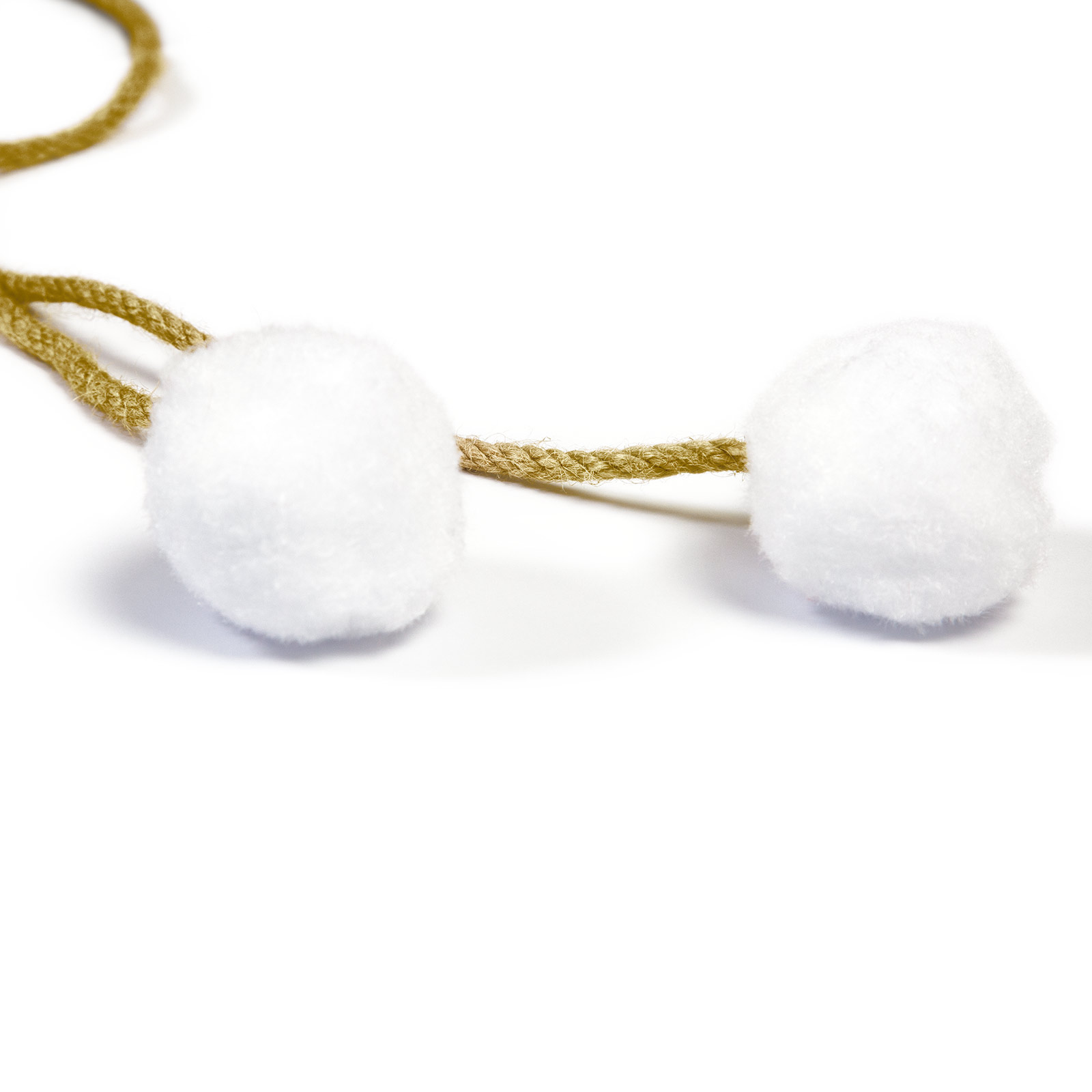 Cordon avec pompon blanc pour nouer
