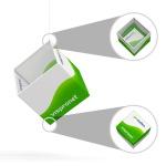 Enseigne suspendue rectangle - 5 faces imprimées (haut ouvert)