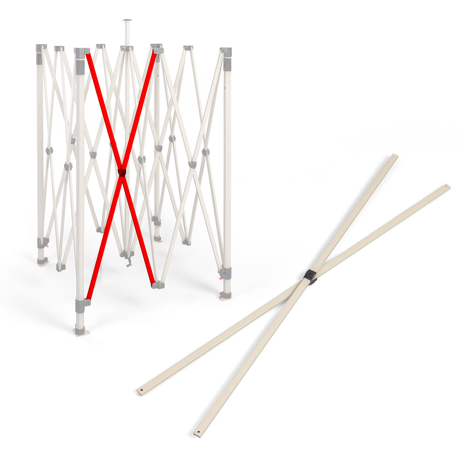 Barre de toit en X pour armature du pavillon pliant Basic