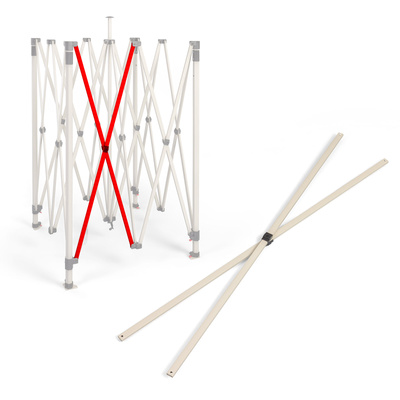 Barre de toit en X pour armature du pavillon pliant Basic