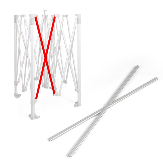 Barre de toit en X pour le châssis du pavillon pliant/de la tente pliante Premium - Pièce de rechange