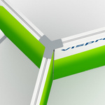 Cadre à jonc flex, détail: connexion des cadres