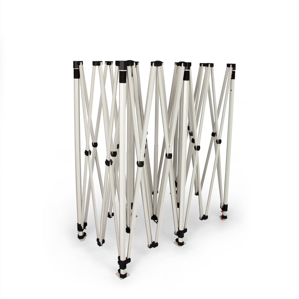 Système en ciseaux en acier robuste et pliable, montage en quelques secondes