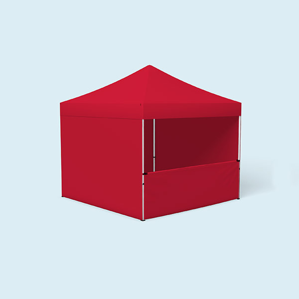 Tente pliante Eco, avec 3 parois pleines +1 paroi mi-hauteur, rouge
