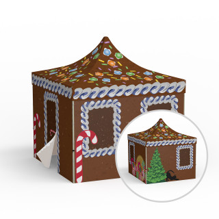 Faltzelt Basic, 3 x 3 m, 3 Wände, 1 Tür mittig - Pfefferkuchen