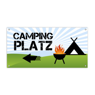 PVC-Banner 200 x 100 cm, Metallösen in Ecken - Camping