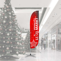 Oriflamme/Bowflag publicité marché de Noël dans le centre commercial