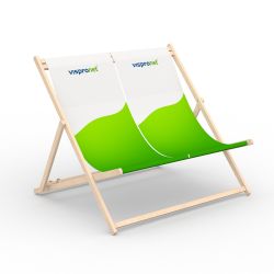 BoisChaise longue doublesans accoudoirs