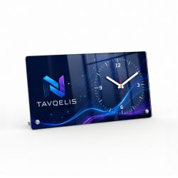Horloge de table rectangulaire avec cadran sur le côté droit