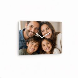 Horloge murale rectangulaire imprimée individuellement avec cadran au centre