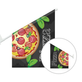 Drapeau de vitrine avec motif préconçu – Pizza