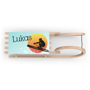 Luge escargot monoplace latérale, motif Ski