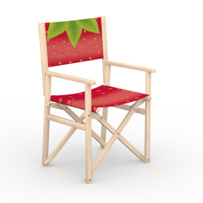 Chaise de metteur en scène, motif fraise