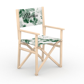 Fauteuil de metteur en scène, motif feuilles de palmier