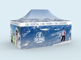 Pavillon pliant 4x6 m en utilisation