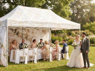 Pavillon pliant 3x6 m comme tente de fête