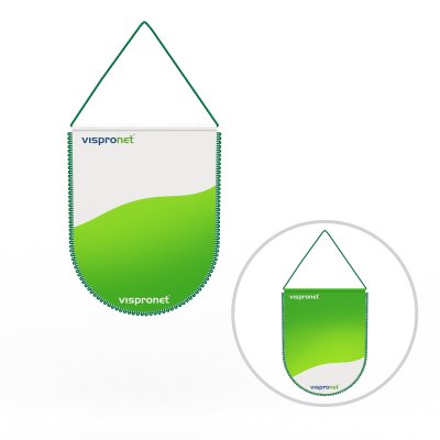 Fanion auto, bas arrondi, imprimé