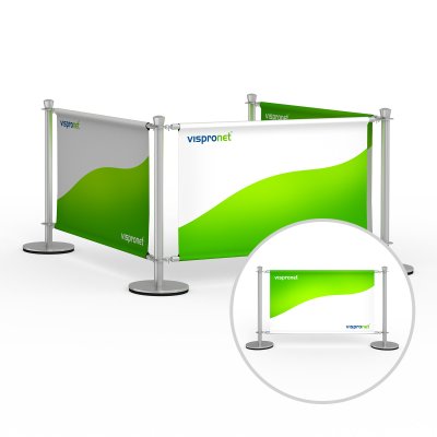 Barrière de terrasse avec bannière imprimée