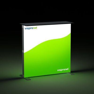 Comptoir d'exposition lumineux avec système pliable