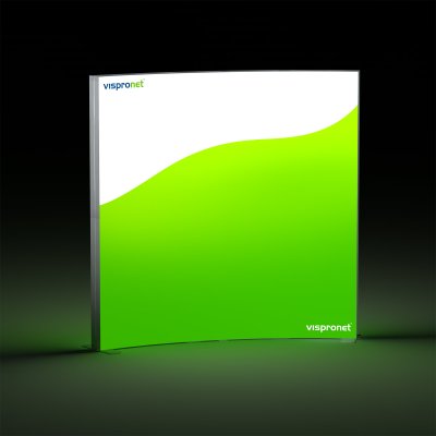 Caisson lumineux flex incurvé, imprimé