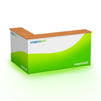 Comptoir promotionnel LED, angle à gauche