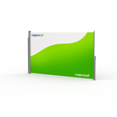 Store latéral déroulable, autoportant avec impression