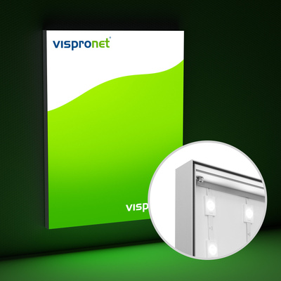 Caisson lumineux Q-Frame® LED, format vertical 50 avec impression