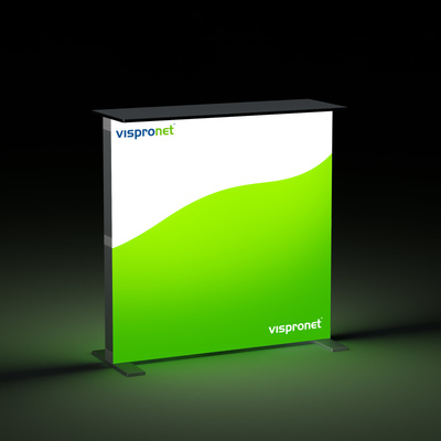 Comptoir d'exposition lumineux avec système pliable