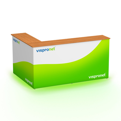 Comptoir promotionnel LED, angle à gauche