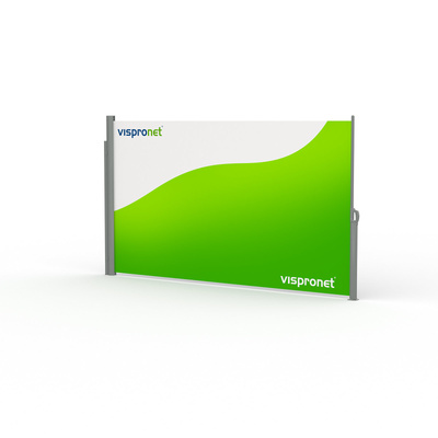 Store latéral déroulable, autoportant avec impression