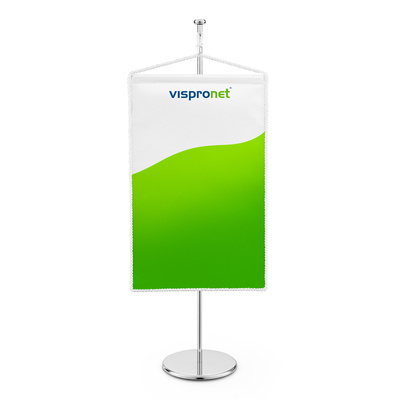 Bannière de table imprimée avec bord inférieur droit