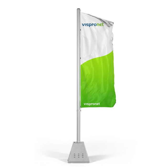 Drapeau avec mât à soufflerie