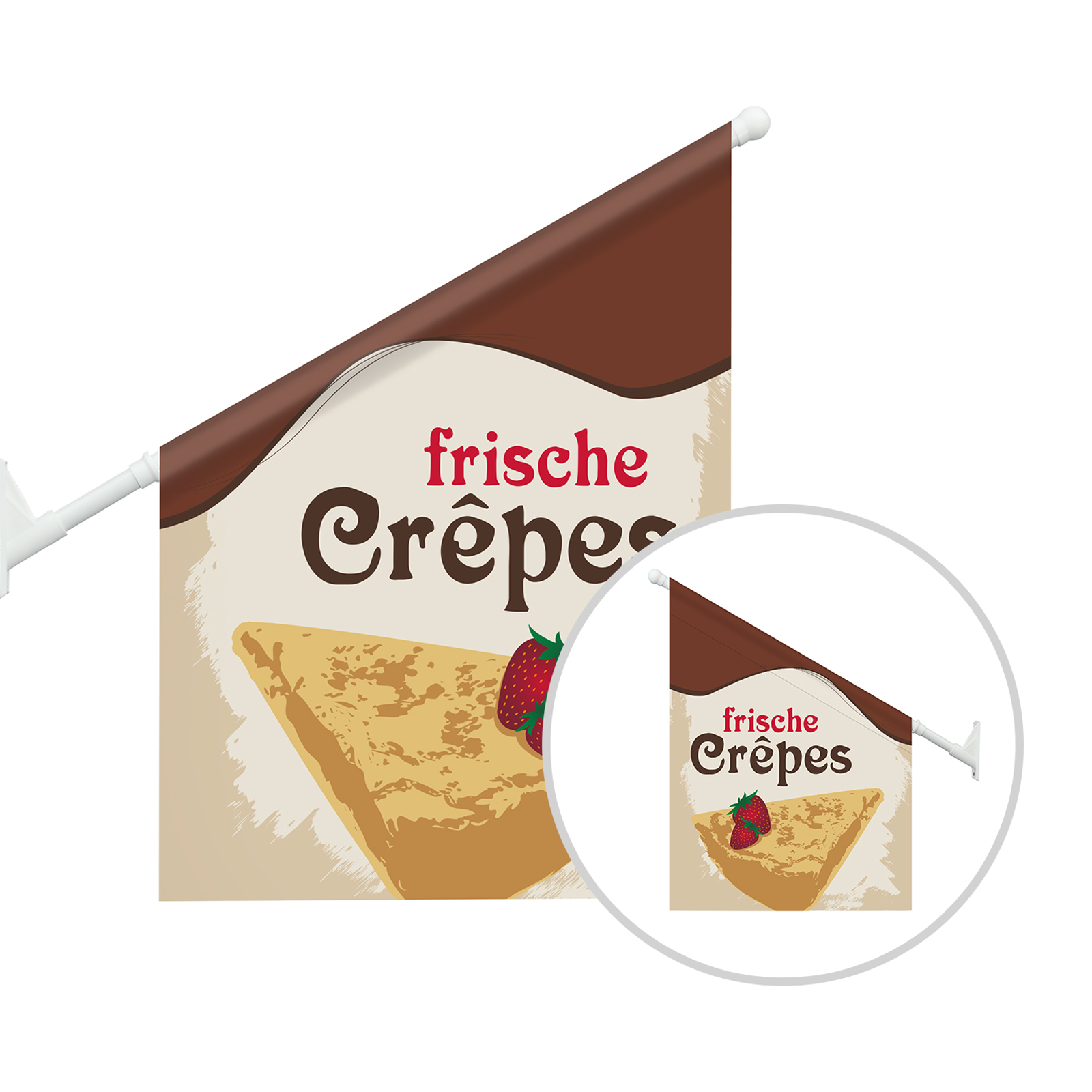 Drapeau pour glace avec motif crêpes