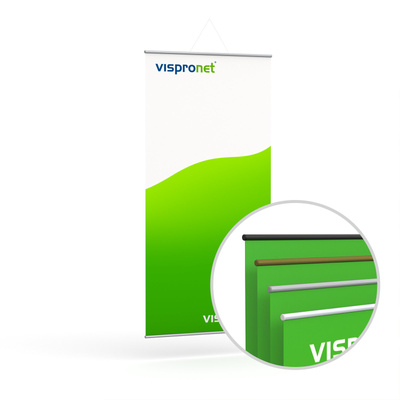 Affiche textile avec baguette en métal