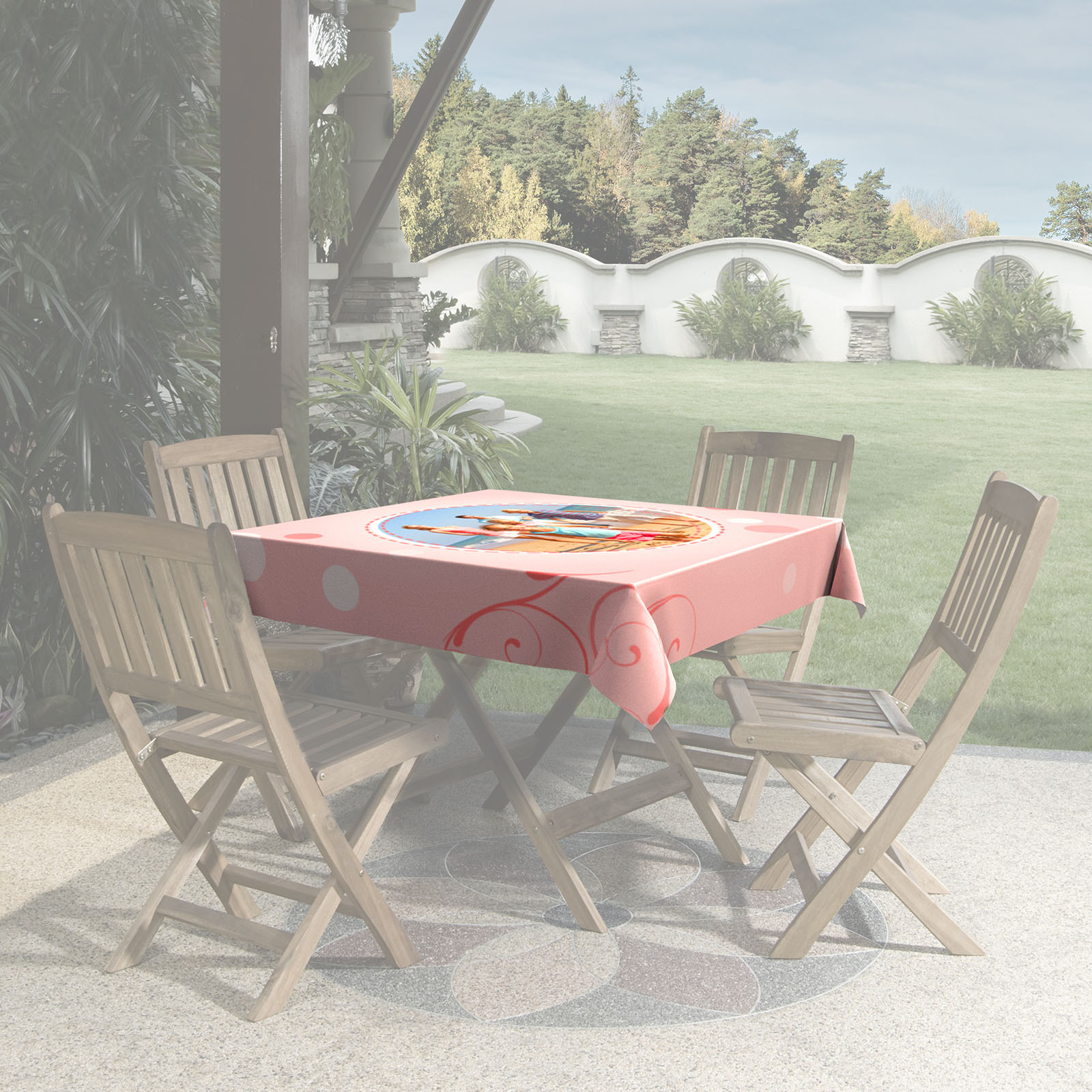 Nappe imprimée, carrée