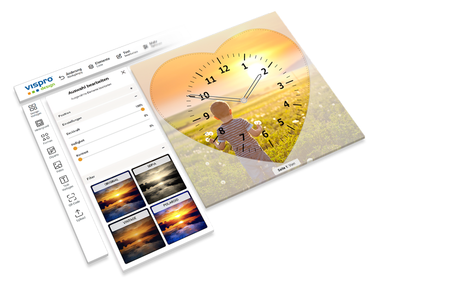 Personnaliser en ligne une horloge murale avec sa propre photo